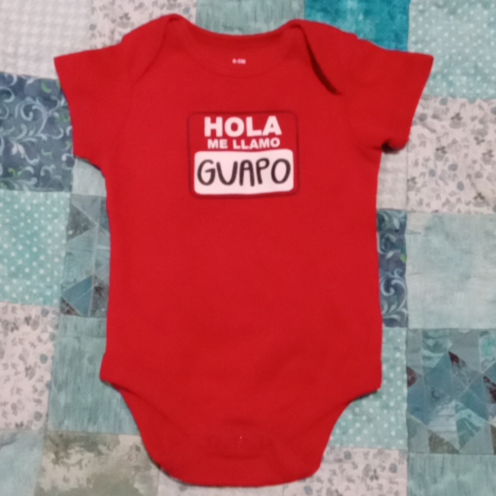 Red 0-3 month baby onesie